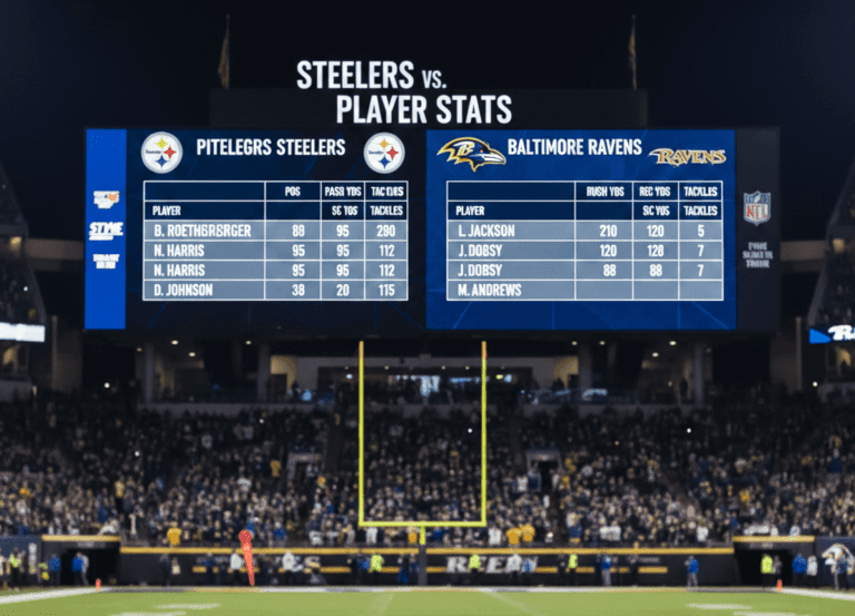 Steelers vs Baltimore Ravens Match Player Stats