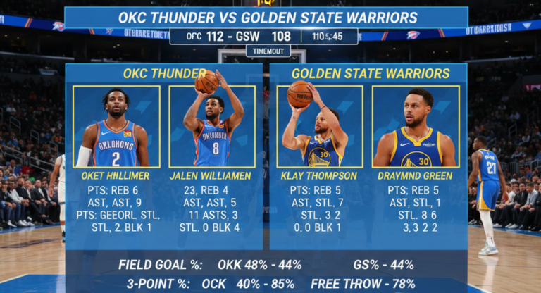OKC Thunder vs Golden State Warriors Match Player Stats