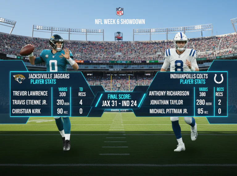 Jacksonville Jaguars vs Colts Match Player Stats