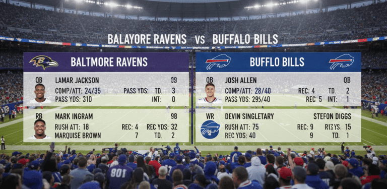 Baltimore Ravens vs Buffalo Bills Match Player Stats