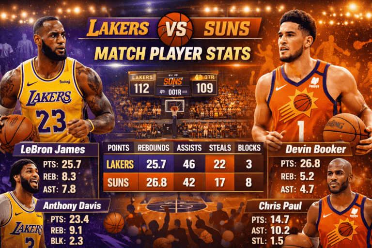 Lakers vs Phoenix Suns Match Player Stats