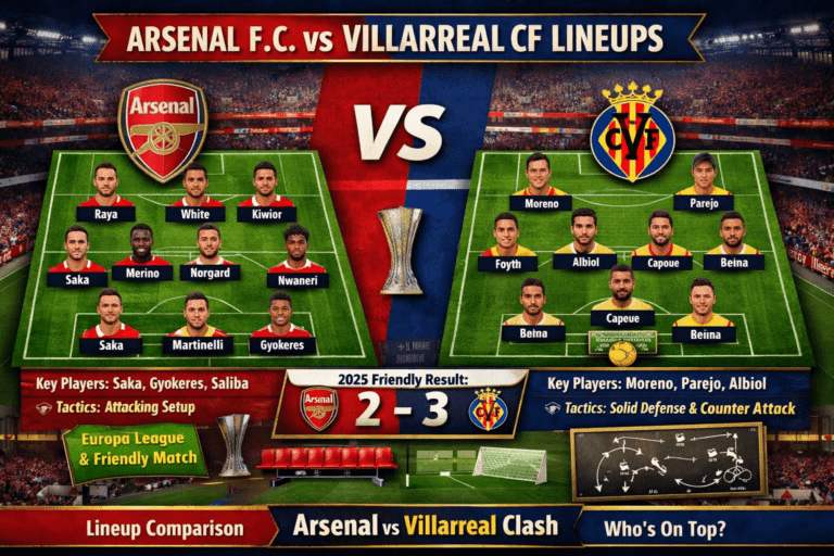 Arsenal F.C. vs Villarreal CF Lineups