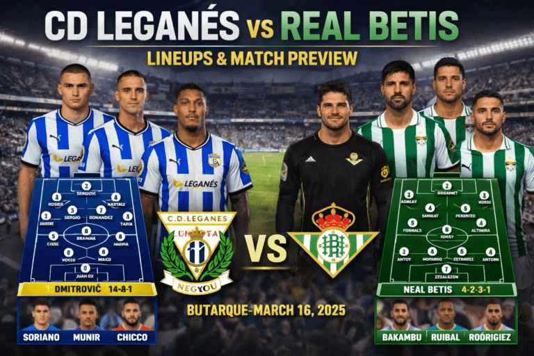 CD Leganés vs Real Betis Lineups