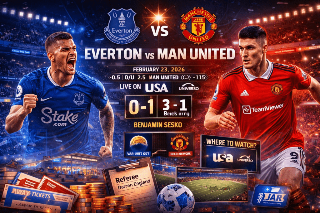 Everton vs Man United 2026: Live Stream, Tickets, Lineups & Predictions