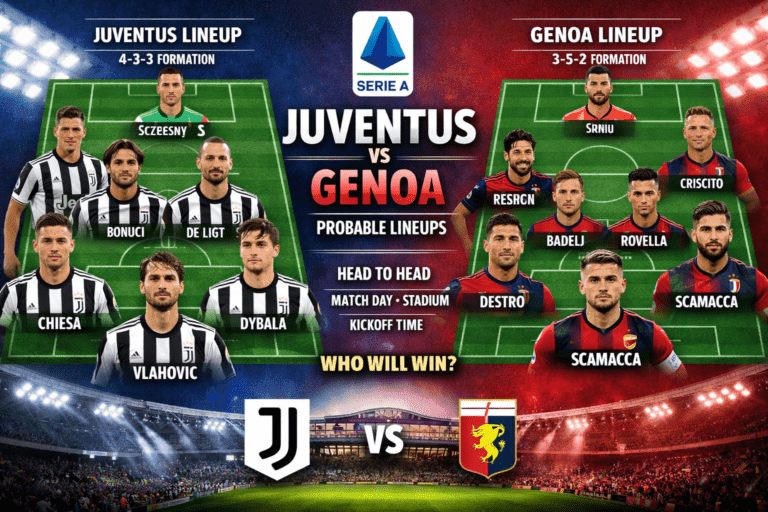 Juventus FC vs Genoa CFC Lineups