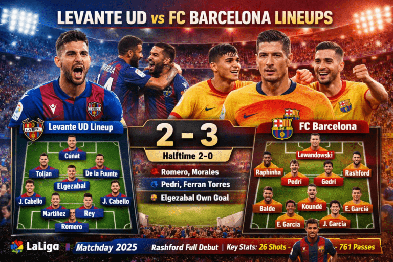 Levante UD vs FC Barcelona Lineups