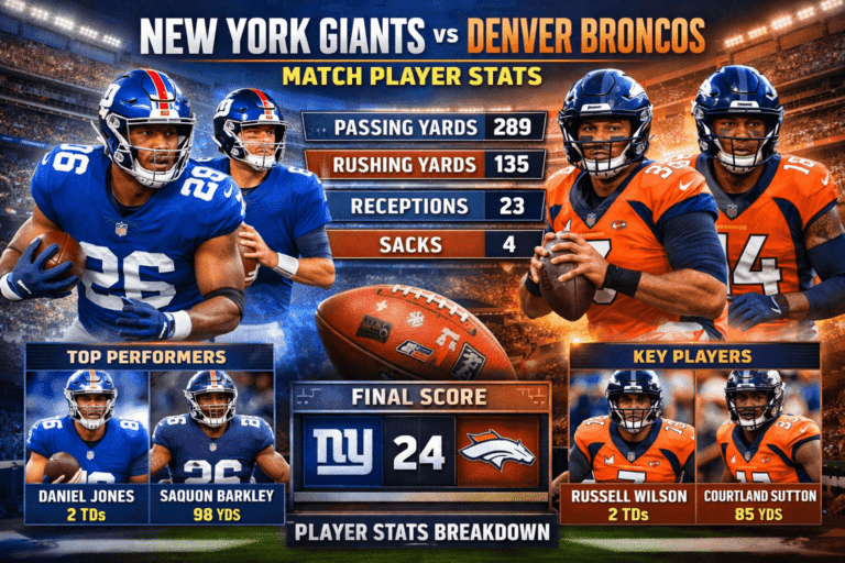 New York Giants vs Denver Broncos Match Player Stats