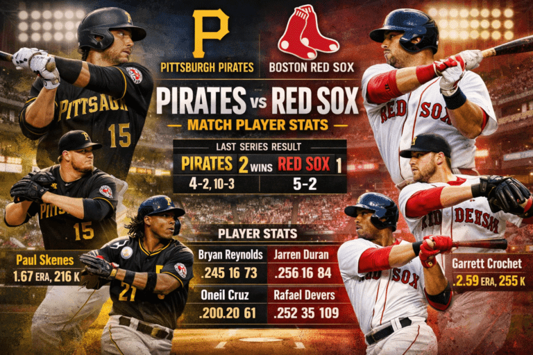 Pittsburgh Pirates vs Red Sox Match Player Stats