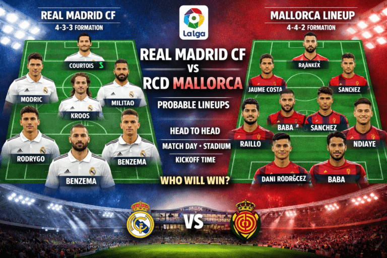 Real Madrid CF vs RCD Mallorca Lineups