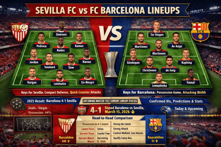 Sevilla FC vs FC Barcelona Lineups