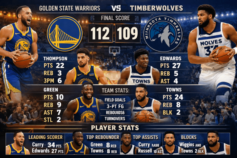 Golden State Warriors vs Timberwolves Match Player Stats