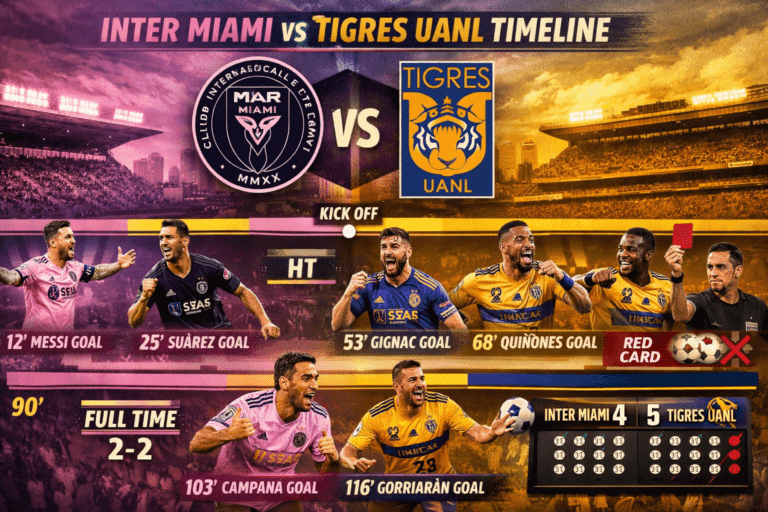 Inter Miami vs Tigres UANL Timeline