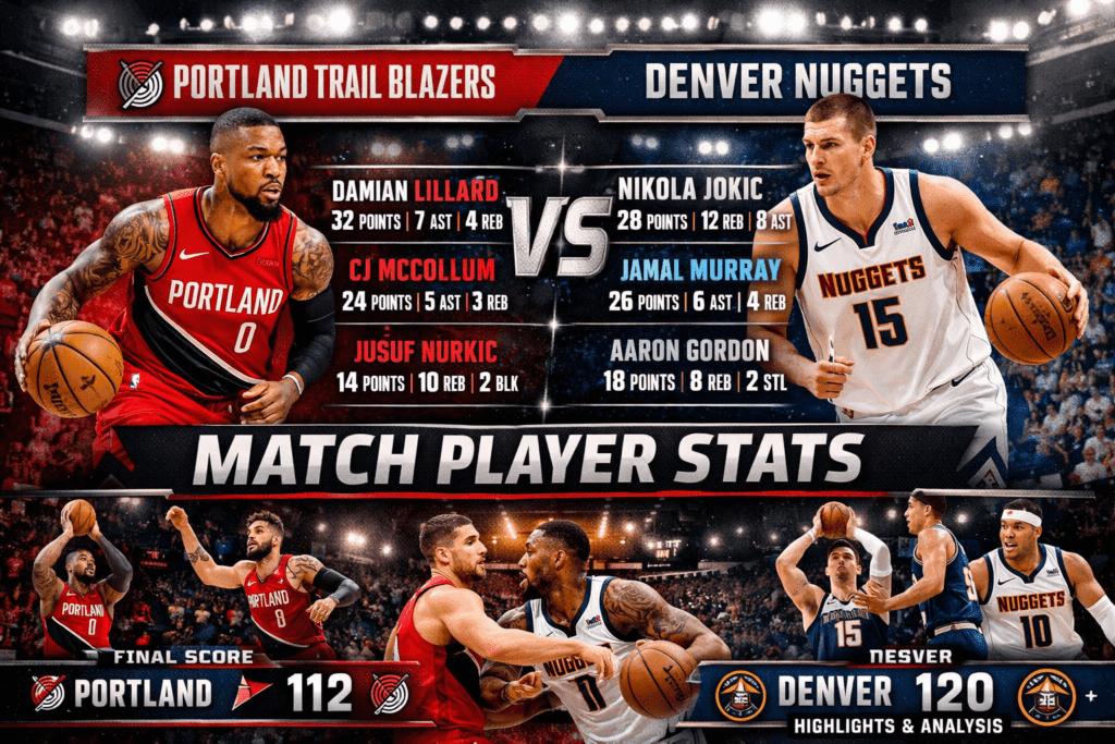 A Night of NBA Magic: Portland Trail Blazers vs Denver Nuggets Match Player Stats