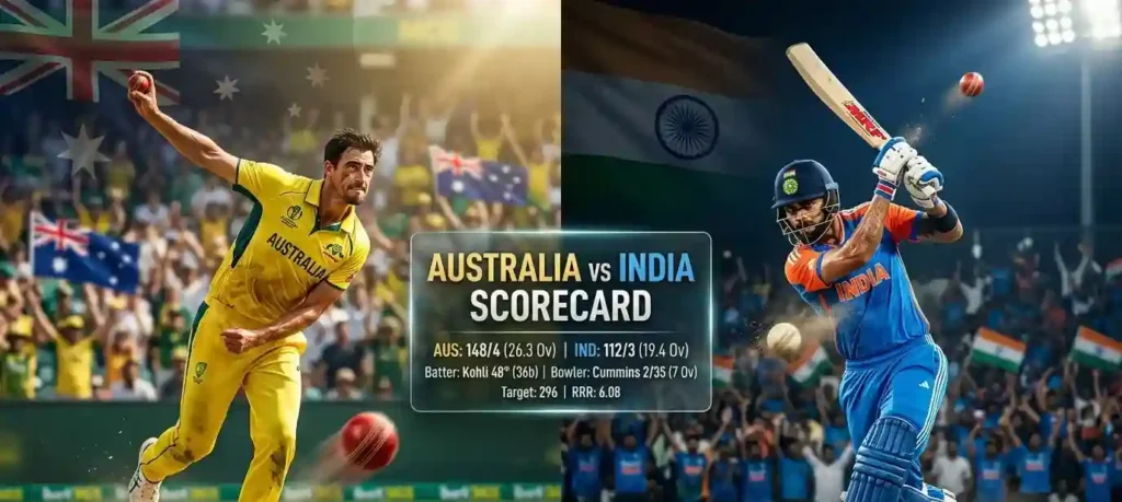 Australian Men’s Cricket Team vs India National Cricket Team Match Scorecard?