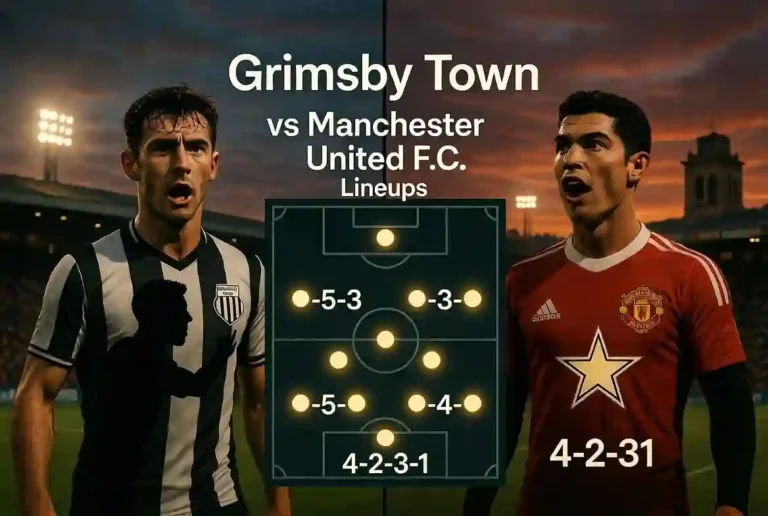Grimsby Town vs Manchester United F.C. Lineups