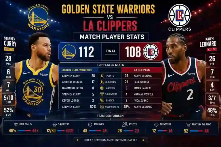 Golden State Warriors vs LA Clippers Match Player Stats