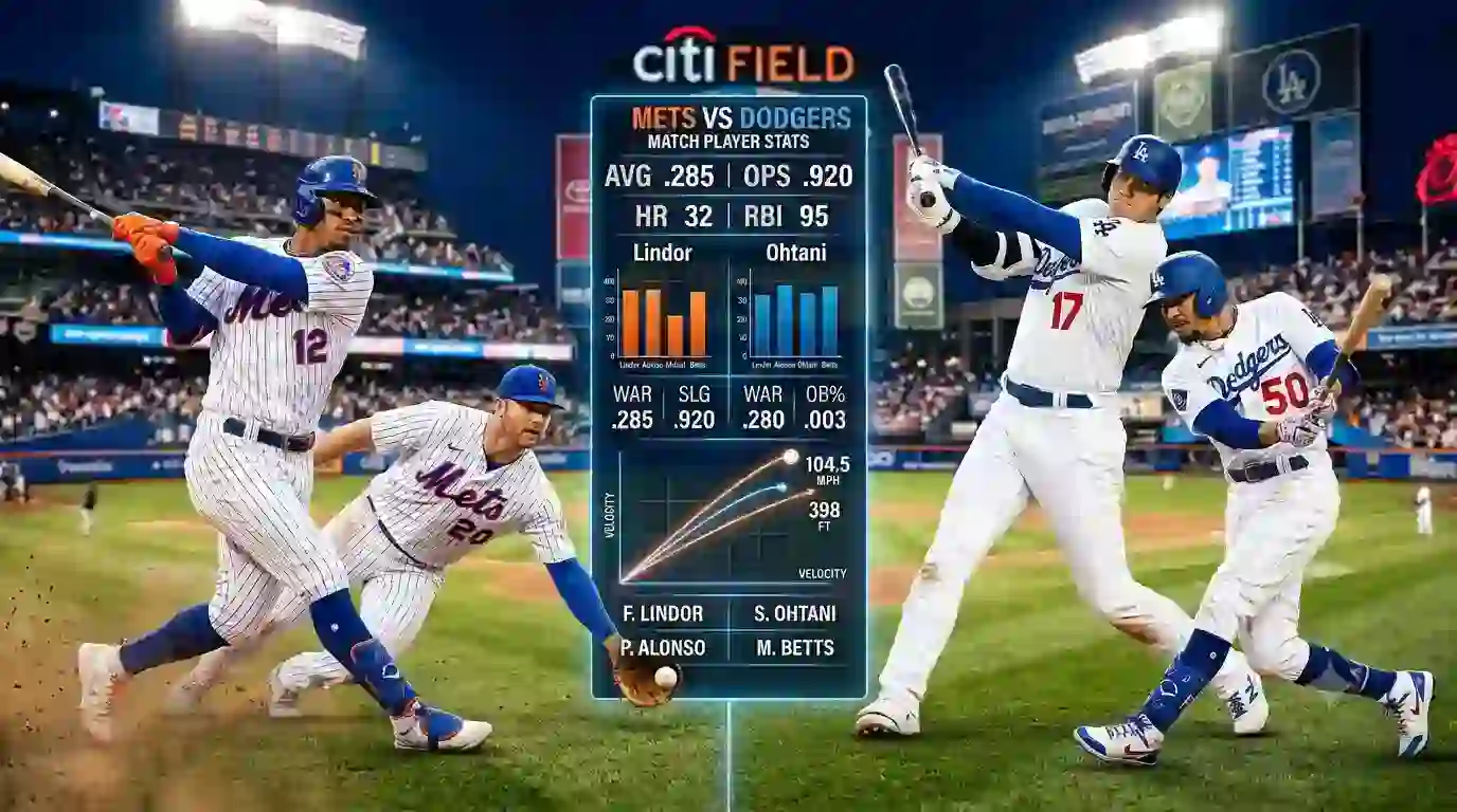 Mets vs Dodgers Match Player Stats