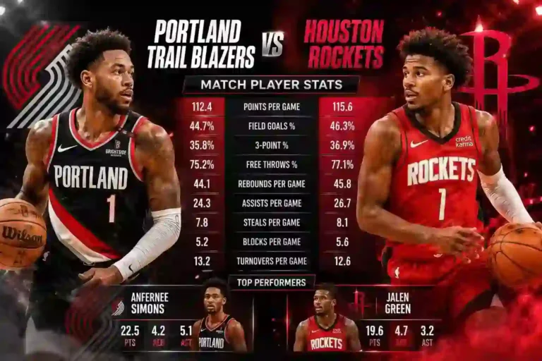 Portland Trail Blazers vs Houston Rockets Match Player Stats